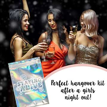 Stayin' Alive Bachelorette Party Hangover Kits (10 Pack) | Last Disco Hangover Kit Bags | Bacheloret...