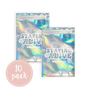 Stayin' Alive Bachelorette Party Hangover Kits (10 Pack) | Last Disco Hangover Kit Bags | Bachelorette Recovery Kit | 21st Birthday Hangover Kits I Bachelorette Survival Kit