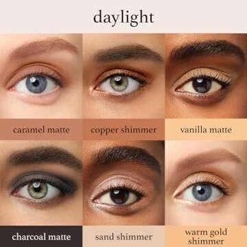 Julep Eyeshadow 101 Palette-Style Crème-to-Powder Waterproof Eyeshadow Sticks – Daylight – Long-Lasting, Crease-Proof, 6 Piece Eyeshadow Set with Built-in Smudger