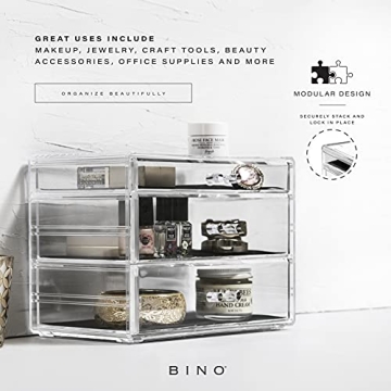 BINO Acrylic Makeup Drawer Organizer | Elegant & Versatile