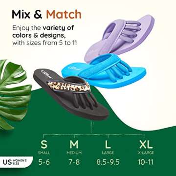 Pedicure Sandals with Built In Toe Separators for Women - Comfortable Spa Style Flip Flops for Home, Salon, Yoga & Gym Use - Ideal for Nail Drying & Foot Wellness (Leopard-XL)