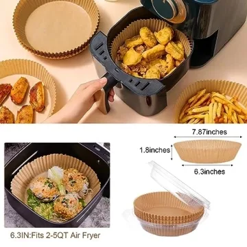 Fondpen Air Fryer Liners - 100 Disposable Paper Sheets