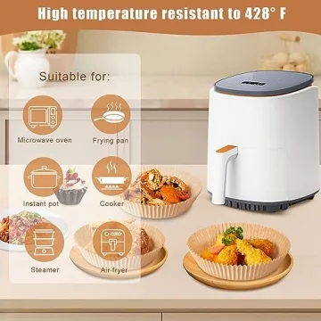 Fondpen Air Fryer Liners - 100 Disposable Paper Sheets