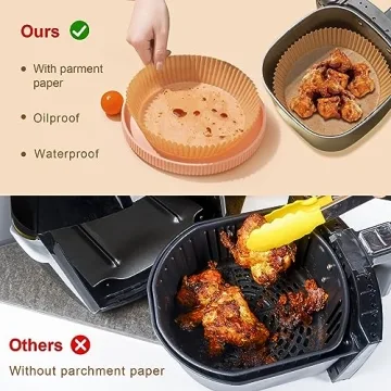 Fondpen Air Fryer Liners - 100 Disposable Paper Sheets