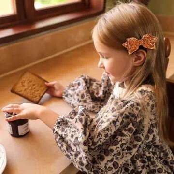 Glittery Sparkly Orange Hair Bow Clips for Kids and Teens