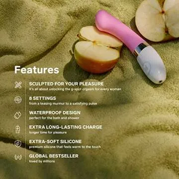 LELO Gigi 2 G Spot Vibrator for Her, Personal Massager, Powerful G Spot Toy with 8 Vibration Patterns, Curved Silent Vibrator for Mind Blowing Fun, Adult Toy, Deep Rose