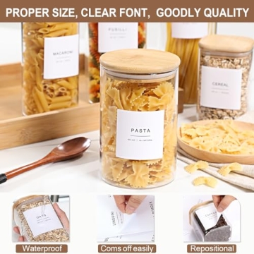 Stylish 308 Kitchen Pantry Labels for Food Containers