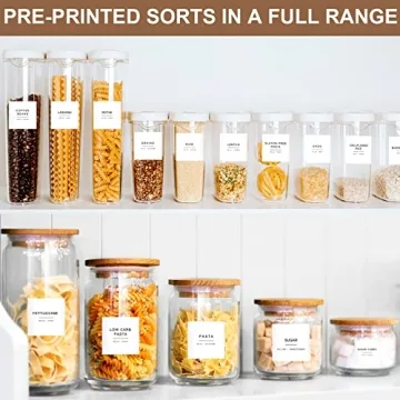 Stylish 308 Kitchen Pantry Labels for Food Containers