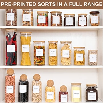 Stylish 308 Kitchen Pantry Labels for Food Containers