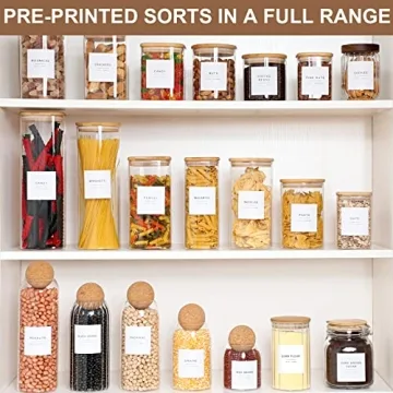 Stylish 308 Kitchen Pantry Labels for Food Containers