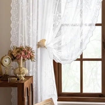 HOMEIDEAS Vintage Lace Curtain for Elegant Home Decor