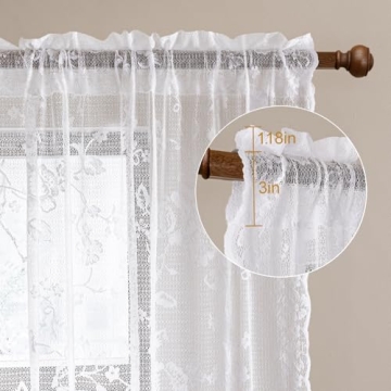 HOMEIDEAS Vintage Lace Curtain for Elegant Home Decor