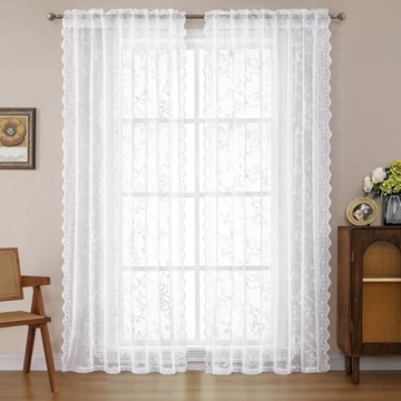 HOMEIDEAS Vintage Lace Curtain for Elegant Home Decor