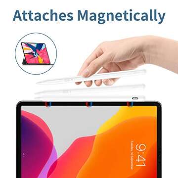Stylus Pen for iPad, Uogic iPad Stylus Pen with Magnetic, Rechargeable, Palm Rejection, for iPad Pro 11"/12.9", iPad (6/7/8/9/10 Generation), iPad Mini (5/6 Generation), iPad Air (3/4/5 Generation)