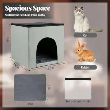 Foldable Heated Cat House - Waterproof & Adjustable Temperature
