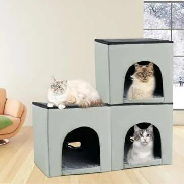 Foldable Heated Cat House - Waterproof & Adjustable Temperature