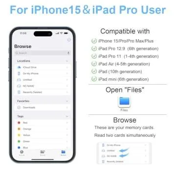 TIANSONG USB C SD Card Reader for iPhone 15/Mac/iPad, USB 3.0 Type C to SD/Micro SD Card Adapter Dual Slots Read and Write Simultaneously Memory Card Reader Compatible with MacBook Pro/Air Android