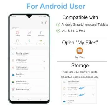 TIANSONG USB C SD Card Reader for iPhone 15/Mac/iPad, USB 3.0 Type C to SD/Micro SD Card Adapter Dual Slots Read and Write Simultaneously Memory Card Reader Compatible with MacBook Pro/Air Android