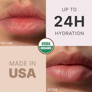 USDA Organic Lip Balm - USA Made & All Natural 4 Pack Multi Flavor Lips Moisturizer, Valentines Day ...