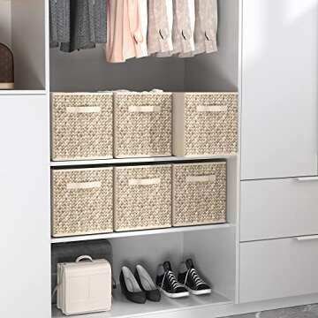 Wisdom Star 6 Pack Fabric Storage Cubes for Organizing