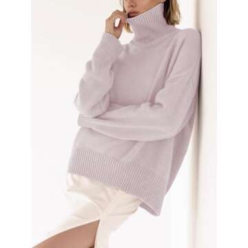 YKR Women's Turtleneck Sweater - Cozy Style with High Low Hem