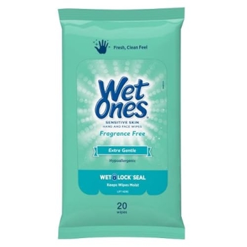 Wet Ones Sensitive Antibacterial Wipes 100 Count Travel Pack