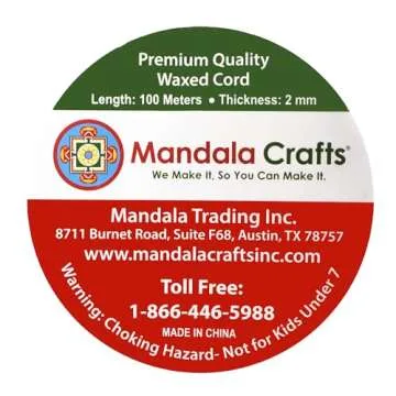 2mm Black Cotton Waxed Cord for Jewelry Making 109 Yards