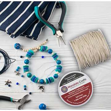 2mm Black Cotton Waxed Cord for Jewelry Making 109 Yards