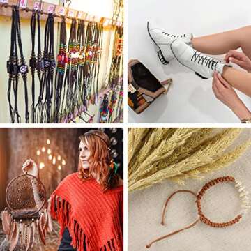 2mm Black Cotton Waxed Cord for Jewelry Making 109 Yards