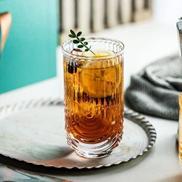 KEMORELA Stylish Drinking Glasses Set of 4 for All Beverages