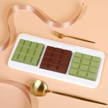 Fimary Chocolate Molds - Non-Stick Chocolate Bar Mold, Break Apart Chocolate Bar Maker Food Grade Deep Chocolate Bar Mold For Knafeh Pistachio Chocolate Bar, Milk Chocolate Bar Home Diy - 1 Piece