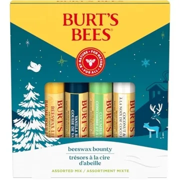 Burt's Bees Christmas Gift Set - 4 Lip Balm Stocking Stuffers in Assorted Flavors