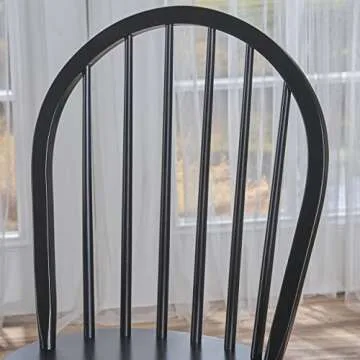 Christopher Knight Home Declan Farmhouse Cottage High Back Spindled Rubberwood Dining Chairs, 2-Pcs Set, Black