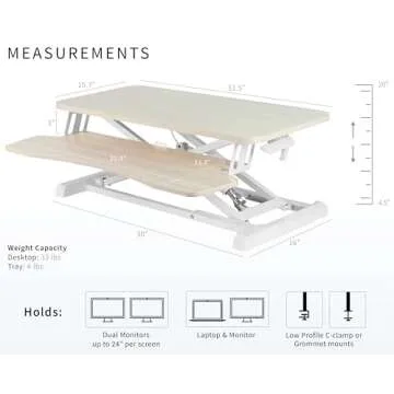 VIVO Height Adjustable Sit Stand Desk Converter