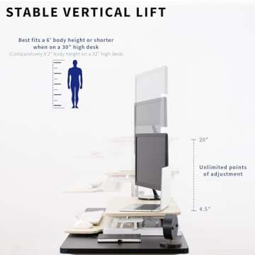 VIVO Height Adjustable Sit Stand Desk Converter