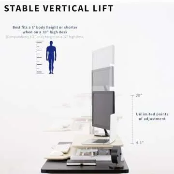 VIVO Height Adjustable Sit Stand Desk Converter