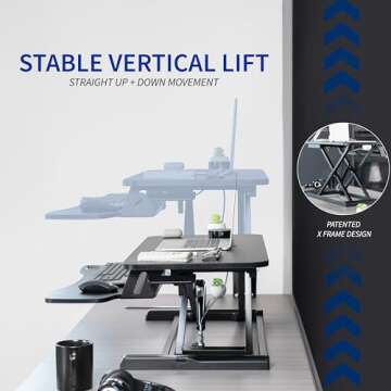 VIVO Height Adjustable Sit Stand Desk Converter