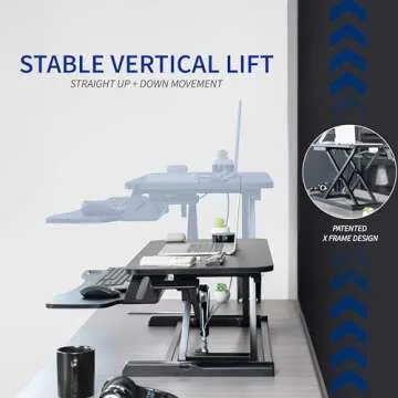 VIVO Height Adjustable Sit Stand Desk Converter