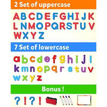 Coogam Magnetic Letters 234 Pcs, Uppercase Lowercase Foam Alphabet ABC Fridge Magnets, Educational T...