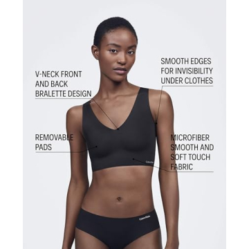 Calvin Klein Women’s Soft Invisibles V Neck Bra -bare, M