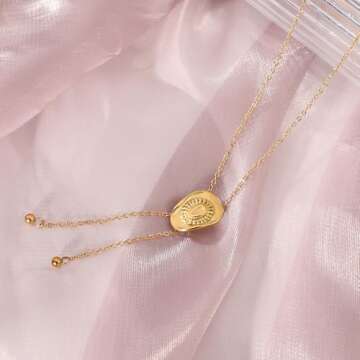 MQV Country Concert Cowboy Cowgirl Hat Halloween Costume Pendant Necklace Adjustable Dainty Gold Plated Western Glam Rodeo Boots Country Minimal Jewelry Gift