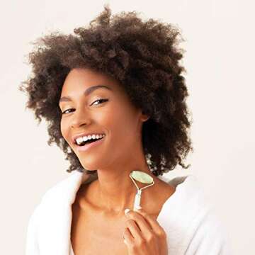 Plum Beauty Jade Roller for Face - Improves Skin Tone and Blood Circulation - Skin Care Face Roller Reduces Under-Eye Puffiness and Dark Circles