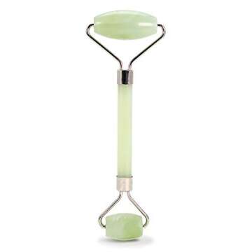 Plum Beauty Jade Roller for Face - Improves Skin Tone and Blood Circulation - Skin Care Face Roller Reduces Under-Eye Puffiness and Dark Circles