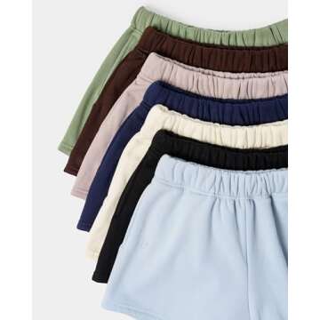 Kamo Fitness CozyTec Sweat Shorts Women High Waisted Lounge Comfy Casual Cotton Shorts with Pockets (Black, M)