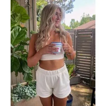 Kamo Fitness CozyTec Sweat Shorts Women High Waisted Lounge Comfy Casual Cotton Shorts with Pockets (Black, M)