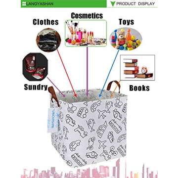LANGYASHAN Square Storage Baskets Stylish Toy Organizer