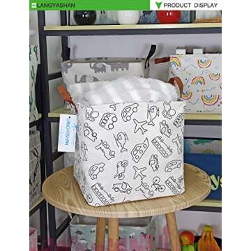 LANGYASHAN Square Storage Baskets Stylish Toy Organizer