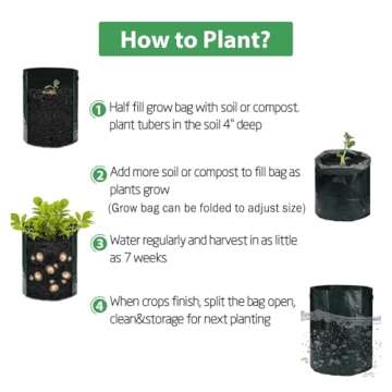 ANPHSIN 4 Pack 10 Gallon Garden Potato Grow Bags with Flap and Handles Aeration Fabric Pots Heavy Duty Vegetable Planter Bag for Tomato, Fruits