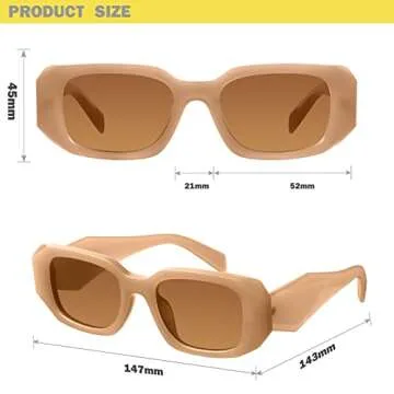Mosanana Women's Retro Sunglasses, Beige, 100% UV Protection