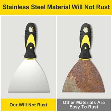 Rerdeim 5Pcs Putty Knife, Set, 1" 2" 3" 4" 5" Scraper, Spackle Knife, Paint Scraper, Scraper Tool, No Rusting, Perfect For Repairing Drywall, Removing Wallpaper, Mud, Plaster Scraping